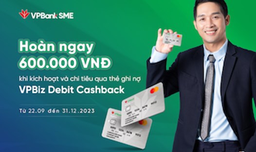 VPBank hiện có 2 dòng thẻ nổi bật: thẻ ghi nợ VPBiz Debit Cashback và thẻ tín dụng VPBiz Mastercard. Ảnh: VPB