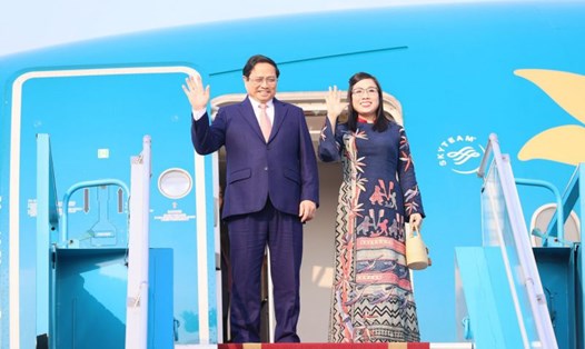 Thủ tướng Chính phủ Phạm Minh Chính và Phu nhân lên đường tham dự COP28 và thăm chính thức Thổ Nhĩ Kỳ. Ảnh: TTXVN