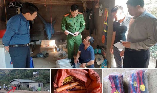 Công an tỉnh Lai Châu phát hiện kho mìn của một doanh nghiệp cất giấu 84,4 kg thuốc nổ. Ảnh: CACC