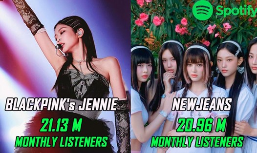 Jennie vượt NewJeans lượng người hàng tháng trên Spotify thời điểm hiện tại. Ảnh: Allkpop