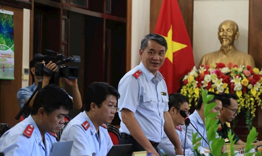 Đoàn Thanh tra của Bộ Tài nguyên và Môi trường làm việc tại tỉnh Đắk Nông. Ảnh: Lê Phước