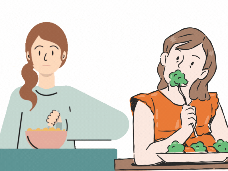 Thói quen ăn uống có ảnh hưởng lớn đến quá trình giảm cân. Đồ hoạ: Hạ Mây