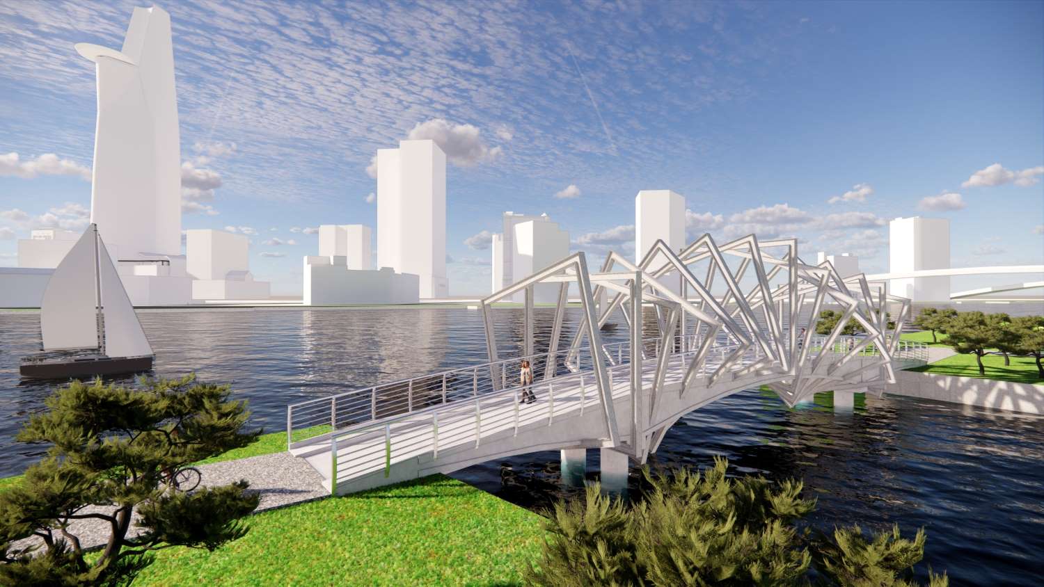 Cầu Ông Cậy sẽ được xây dựng cầu đi bộ với thiết kế độc đáo nhằm thu hút người dân, du khách đến vui chơi.