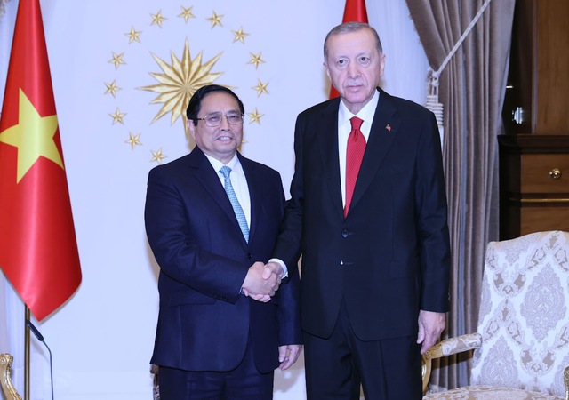 Hai nhà lãnh đạo đã thống nhất nhiều biện pháp cụ thể nhằm thúc đẩy hơn nữa quan hệ hợp tác nhiều mặt giữa Việt Nam - Thổ Nhĩ Kỳ. Ảnh: VGP