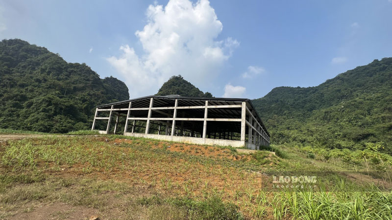 Công trình đã được xây dựng xong khu vực nhà xưởng kiên cố bằng bê tông, mái tôn, rộng khoảng 2.000 mét vuông. Bên trong chưa có bất kỳ một thiết bị nào liên quan đến việc xử lý chất thải.