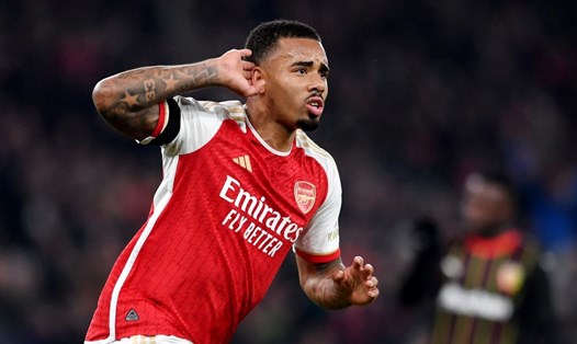 Gabriel Jesus tỏa sáng giúp Arsenal thắng Lens 6-0 ở lượt trận thứ 5 UEFA Champions League 2023-2024. Ảnh: Arsenal FC