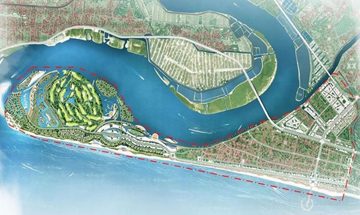 Với vị trí sát biển, gần sông, cạnh đường, xã Quảng Nham, huyện Quảng Xương, Thanh Hóa đang thu hút các nhà đầu tư sân golf. Ảnh: T.L