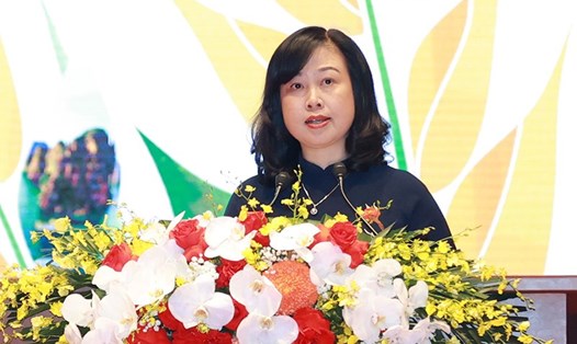 Bộ trưởng Bộ Y tế Đào Hồng Lan phát biểu tại buổi lễ Đại hội Tim mạch Đông Nam Á lần thứ 27. Ảnh: Giang Linh
