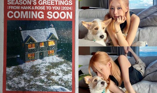 Rosé (Blackpink) sẽ chụp bộ ảnh Giáng sinh cùng cún cưng Hank. Ảnh: Instagram