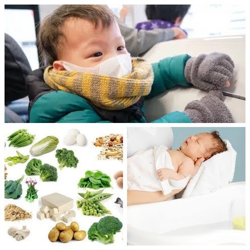 Giữ ấm cho trẻ và đảm bảo dinh dưỡng cân bằng rất quan trọng để chăm sóc trẻ ngày lạnh, tránh bị ốm. Đồ họa: Hương Giang