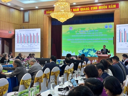 Diễn đàn quốc gia về phát triển bền vững Việt Nam 2023” với chủ đề Hội thảo khoa học quốc gia “Thúc đẩy chuyển dịch xanh, bao trùm ở Việt Nam”. Ảnh: MPI