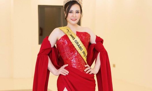 Hoa hậu Phan Kim Oanh rạng rỡ trong đêm chung kết Mrs Grand International 2023. Ảnh: Nhân vật cung cấp