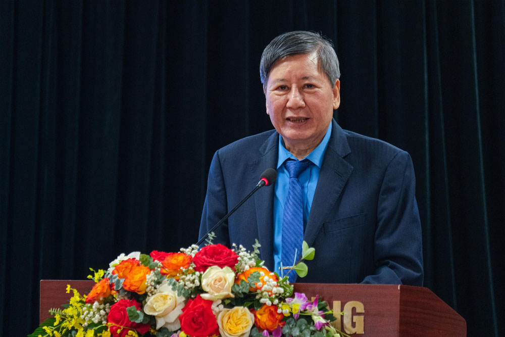 Ông Trần Thanh Hải - Phó Bí thư Đảng đoàn, Phó Chủ tịch Thường trực Tổng LĐLĐVN - dự, phát biểu chỉ đạo tại diễn đàn.
