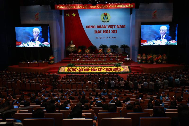 Phiên trọng thể Đại hội Công đoàn Việt Nam lần thứ XII. Ảnh: Hải Nguyễn