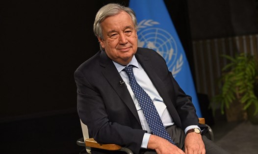 Tổng Thư ký Liên hợp quốc Antonio Guterres đã cảnh báo về  nguy cơ sụp đổ hệ thống khí hậu tại Hội nghi thượng đỉnh về khí hậu COP28. Ảnh: AFP