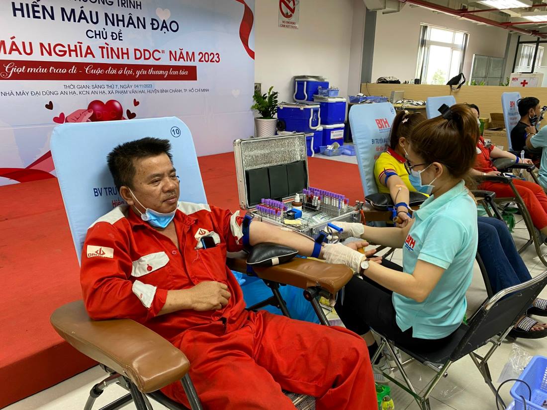 Mỗi người lao động tham gia hiến máu được nghỉ 1 buổi có hưởng lương. Ảnh: Huỳnh Phương