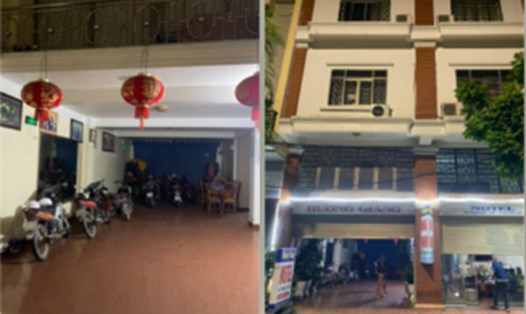 Nhà nghỉ Hương Giang mở cửa đón khách khi chưa xuất trình được giấy chứng nhận đủ điều kiện về ANTT. Ảnh: Công an TP Hải Phòng