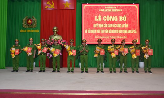 Các điều tra viên cấp xã tại Công an tỉnh Bình Thuận được bổ nhiệm vừa qua. Ảnh: CA tỉnh Bình Thuận