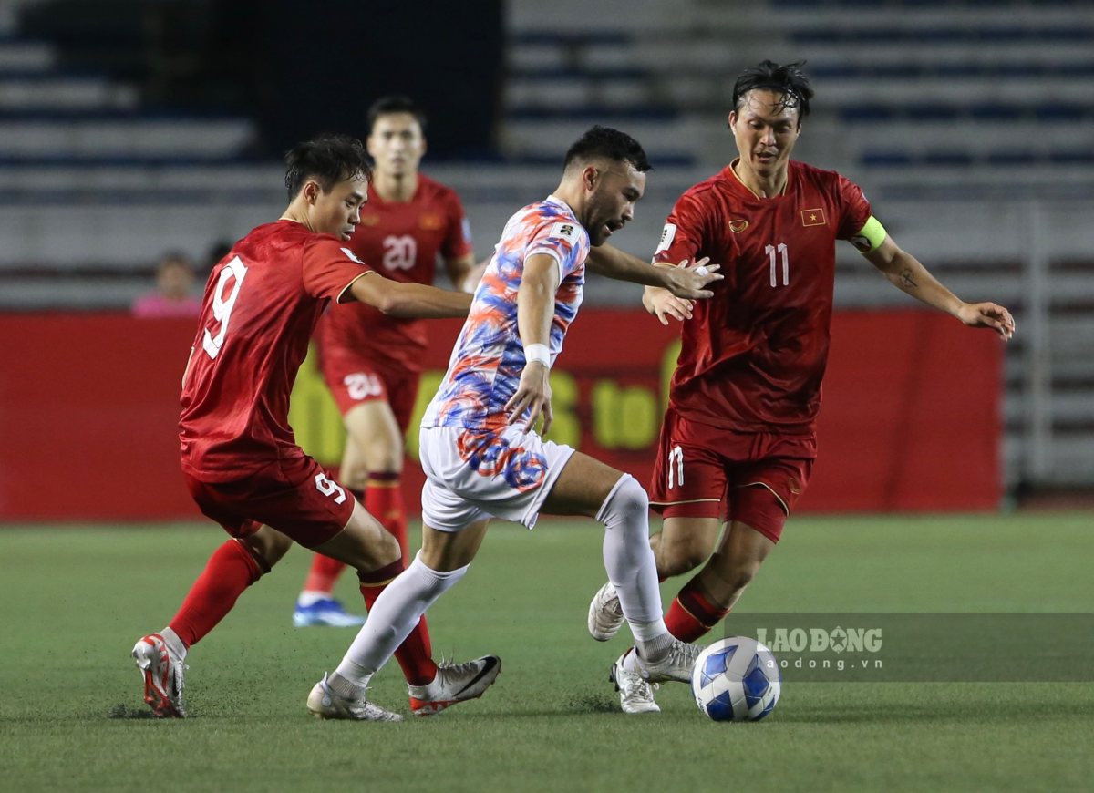 Tuyển Việt Nam thắng 2-0 trước Philippines ở trận ra quân vòng loại World Cup 2026. Ảnh: Trung Thu
