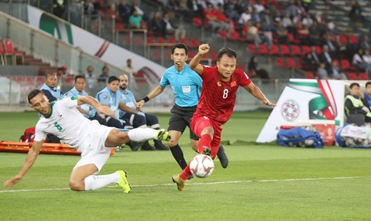 Tuyển Việt Nam chơi hay và chỉ thua sát nút trước tuyển Iraq tại Asian Cup 2019. Ảnh: VFF