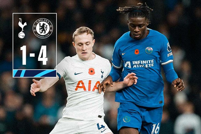 2 cầu thủ nhận thẻ đỏ, Tottenham thua đậm Chelsea