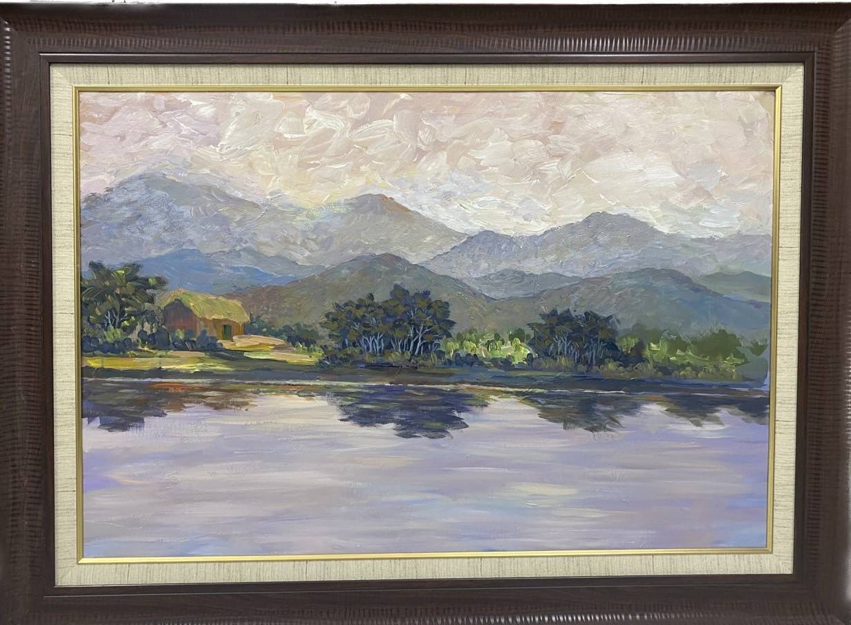 “Phong cảnh quê tôi” cỡ 100x120cm của nhà giáo- họa sĩ Nguyễn Hữu Hạnh.