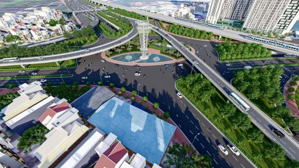 Phối cảnh nút giao thông An Phú sau hoàn thành vào 30.4.2025. Ảnh: Sở GTVT