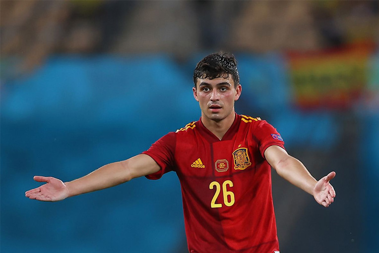 Pedri chưa thể ra sân cho tuyển Tây Ban Nha dưới thời huấn luyện viên De la Fuente. Ảnh: CLB Barcelona