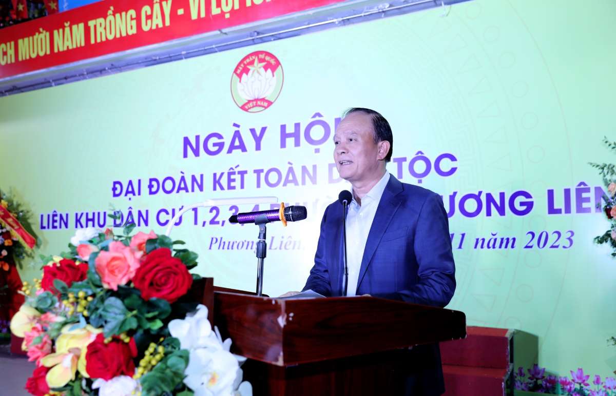 Ông Nguyễn Ngọc Tuấn - Phó Bí thư Thành ủy, Chủ tịch HĐND TP Hà Nội phát biểu tại Ngày hội. Ảnh: T.Vương