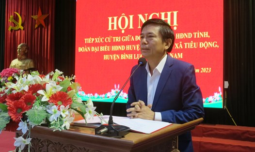 Phó Chủ tịch UBND tỉnh Hà Nam Trần Xuân Dưỡng phát biểu tại hội nghị. Ảnh: UBND tỉnh Hà Nam 