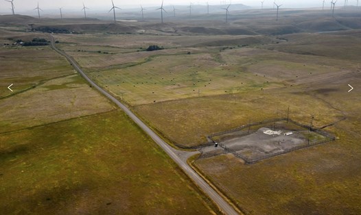 Turbine gió gần điểm phóng tên lửa của căn cứ không quân Malmstrom ở Montana, Mỹ. Ảnh: Không quân Mỹ