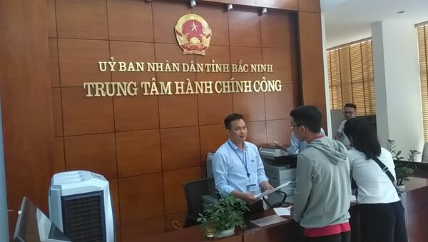 Bên trong trung tâm hành chính công tỉnh Bắc Ninh. Ảnh: Trung tâm HCC