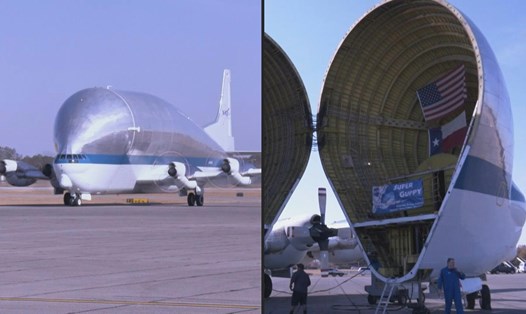 Máy bay Super Guppy của NASA là một phương tiện chở hàng khổng lồ. Ảnh: AFP