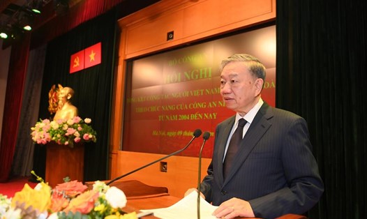 Bộ trưởng Tô Lâm phát biểu khai mạc Hội nghị. Ảnh: Bộ Công an