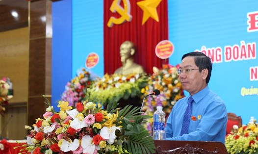 Ông Nguyễn Thế Lập - Chủ tịch LĐLĐ tỉnh Quảng Trị. Ảnh: Trần Diễm.