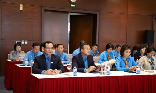 Ông Nguyễn Đình Khang - Ủy viên Trung ương Đảng, Chủ tịch Tổng Liên đoàn Lao động Việt Nam tại Trung tâm thảo luận số 1. Ảnh: Mai Quý