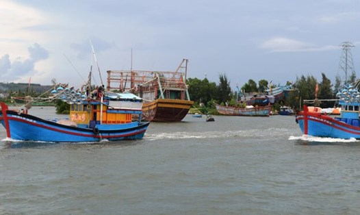 Tàu cá ngư dân Quảng Ngãi ra khơi khai thác hải sản. Ảnh: Ngọc Viên