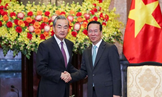 Chủ tịch nước Võ Văn Thưởng tiếp Bộ trưởng Ngoại giao Trung Quốc Vương Nghị. Ảnh: Hải Nguyễn