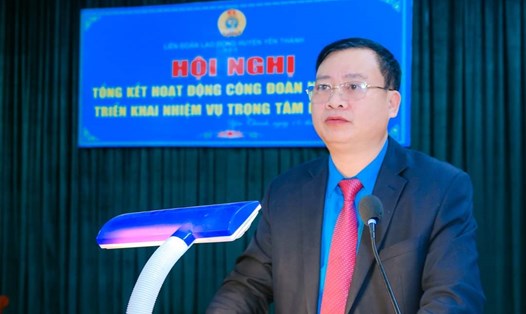 Ông Nguyễn Đức Hồng - Chủ tịch LĐLĐ huyện Yên Thành (Nghệ An) - rất tâm đắc với 3 khâu đột phá mà đại hội đã đề ra. Ảnh: Quỳnh Trang