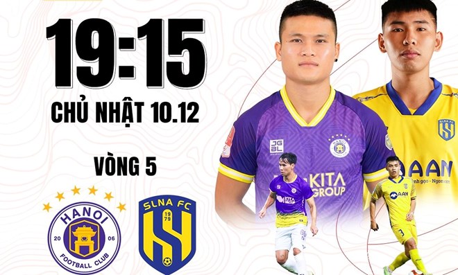 Xem trực tiếp Hà Nội FC - Sông Lam Nghệ An, vòng 5 V.League ở kênh nào?