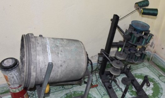 Hiện trường căn hầm chế tạo pháo vừa bị phát hiện tại Thanh Hóa. Ảnh: Công an Thanh Hóa cung cấp