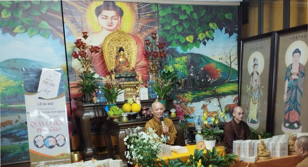 Đại đức Thích Vạn Lợi phát biểu tại buổi lễ. Ảnh: Xuân Trường