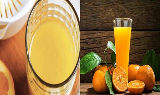 Uống nước cam tươi có lợi cho việc giảm cân. Đồ hoạ: Hạ Mây