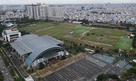 Nhà thi đấu và nhà tập luyện Phú Thọ (TPHCM) sẽ được cải tạo, nâng cấp để phục vụ Đại hội Thể thao toàn quốc năm 2026. Ảnh: Anh Tú