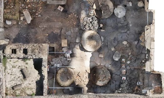 Di chỉ khảo cổ nơi phá hiện lò bánh mì có nô lệ làm việc ở thành phố La Mã cổ đại Pompeii. Ảnh: Công viên khảo cổ Pompeii