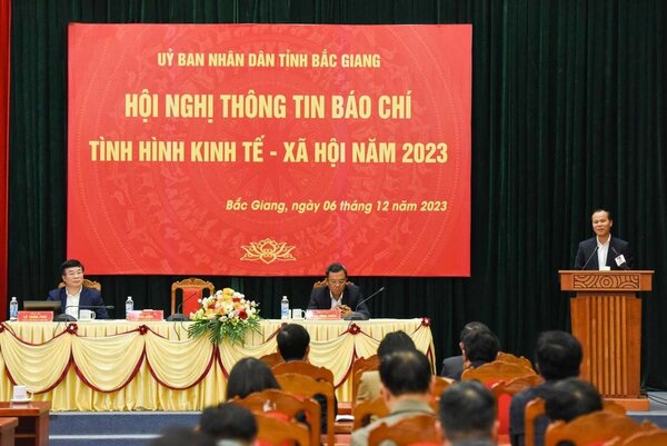 Ông Mai Sơn - Phó Chủ tịch Thường trực UBND tỉnh Bắc Giang phát biểu tại hội nghị. Ảnh: Văn Giang 