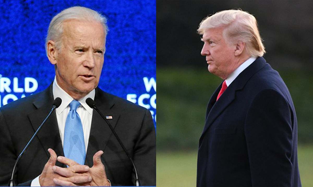 Tổng thống Mỹ Joe Biden và cựu Tổng thống Donald Trump. Ảnh: Xinhua