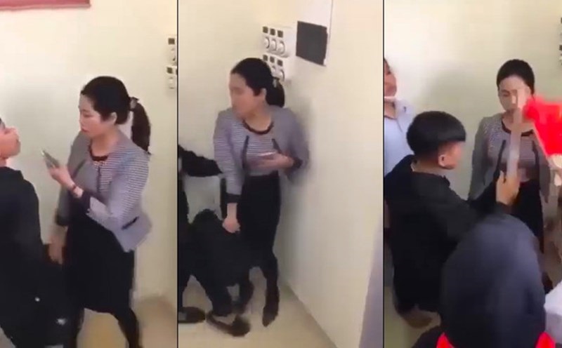 Cô giáo bị học sinh bạo hành ở Tuyên Quang. Ảnh: Cắt từ clip
