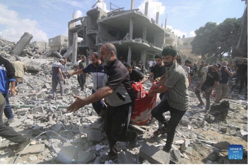 Số người chết ở Dải Gaza đã lên tới gần 18.000 người, hầu hết là dân thường. Ảnh: Xinhua