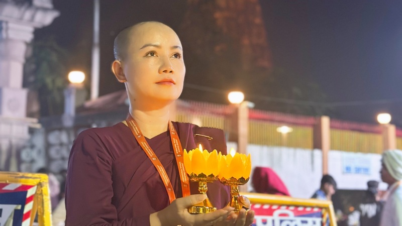 Diễn viên Hoàng Yến hướng Phật, xuất gia gieo duyên trong 8 ngày. Ảnh: Nhân vật cung cấp.